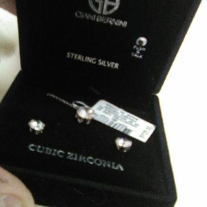 Diamond earrings and necklace